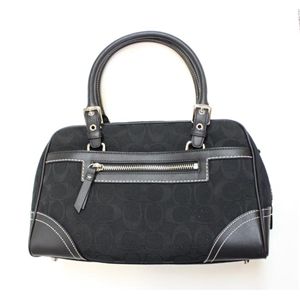 COACH(コーチ)ハンプトンズ シグネチャー 8K05 SV/BK サッチェル ハンドバッグ ブラック - 拡大画像