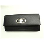 Salvatore Ferragamo（フェラガモ） 長財布 22-7121 NERO PEBBLE CALF