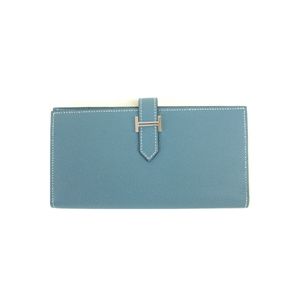 HERMES （エルメス）財布 ベアン スフレ エプソン ブルージーン シルバー金具 - 拡大画像