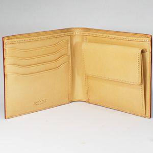 SONNE(ゾンネ)2つ折り小銭入付財布 コードバン SOC002/CHO チョコレート