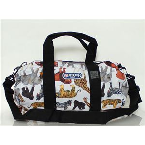 OUTDOOR PRODUCTS（アウトドア プロダクツ） サファリ柄 ドラムバッグ ボストンバッグ osf231 WHITE