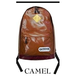 OUTDOOR（アウトドア） 12449357 キャメル 28 ネオシャイニング PU デイパック リュックサック - 拡大画像