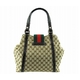 GUCCI（グッチ） ショルダーバッグ 211936 FTATG 9791 GGキャンバス×レザー（ベージュGG柄×ダークブラウン） - 縮小画像2