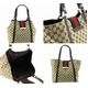GUCCI（グッチ） ショルダーバッグ 211936 FTATG 9791 GGキャンバス×レザー（ベージュGG柄×ダークブラウン） - 縮小画像3