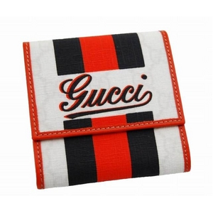 GUCCI(グッチ) コインケース 190332 FJI3G 8374 PVCコーティングキャンバス×牛革 (WH/オレンジ)