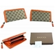 GUCCI(グッチ) 長財布小錢入れ付き 224253 F4G1G 9711 キャンバス×レザー(ベージュ×オレンジ) - 縮小画像3