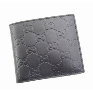GUCCI（グッチ） 二つ折り財布 146223 A0V1R 1000 GG型押しソフトカーフ （ブラック）