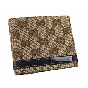 GUCCI（グッチ） 財布 233113 FAFXR 9643 GGキャンバス×レザー ベージュ×ダークブラウン