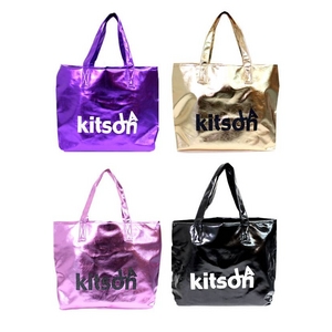 GLITTER�i�O���b�^�[�j 4�J���[����KITSON �L�b�g�\�� LA METALLIC TOTE���^���b�N �V���b�s���O �g�[�g�o�b�O �p�[�v��/�V���o�[�i3381�j