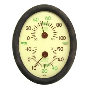 （まとめ買い）クレセル エコロジー 温度計・湿度計 (壁掛け・卓上両用) CR-136E×2セット - 拡大画像