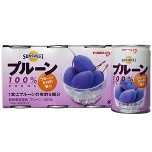 ポッカ サンスイートプルーン果汁 160g*6缶 【4セット】