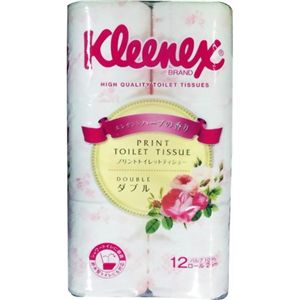 クリネックス ローズプリント ハーブの香り(ダブル) 12ロール 【11セット】の画像1