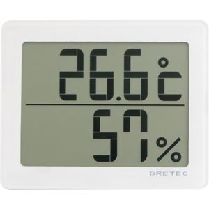 ドリテック デジタル温湿度計 ホワイト O-226WT