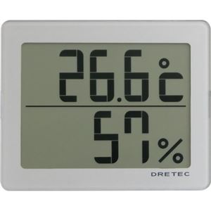 ドリテック デジタル温湿度計 シルバー O-226SV