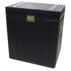 合皮ジュエリーボックス（携帯用ボックス付） ブラック ロング