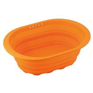 （まとめ買い）スキッとシリコーン 小判型洗い桶 オレンジ SR-4883×2セット - 拡大画像