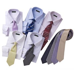 OLセレクト! Yシャツ5枚+ネクタイ9本 14点セット LL