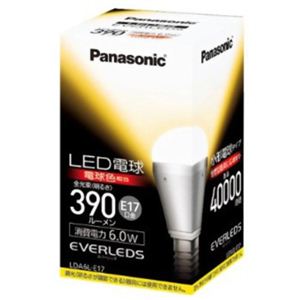 パナソニック LED電球（小形電球形） 電球色相当 E17口金 全光束390lm LDA6L-E17