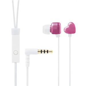 エレコム カナルタイプヘッドホン/iPhone用/マイク付/ハート/ビビッドピンク EHP-IPAN100PNV