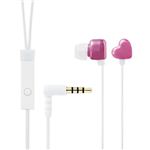 エレコム カナルタイプヘッドホン／iPhone用／マイク付／ハート／ビビッドピンク EHP-IPAN100PNV