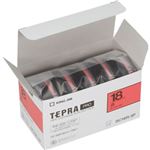 キングジム テプラPROテープ エコパック 5個入 SC18R-5P（赤／黒文字 18mm幅）