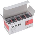 キングジム テプラPROテープ エコパック 5個入 SC24R-5P（赤／黒文字 24mm幅）