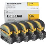 キングジム テプラPROテープ エコパック 5個入 SC24Y-5P（黄／黒文字 24mm幅）