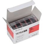 キングジム テプラPROテープ エコパック 5個入 SC9R-5P（赤／黒文字 9mm幅）