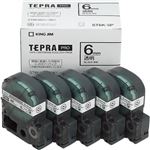 キングジム テプラPROテープ エコパック 5個入 ST6K-5P（透明／黒文字 6mm幅）