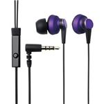 エレコム カナルタイプヘッドホン／iPhone用／マイク付／CCAW／パープル EHP-IPIN300PU