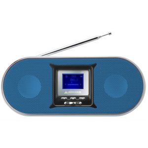 グリーンハウス 音楽再生＆FMラジオ機能付 ポータブルスピーカー ブルー GH-SPM210SRB