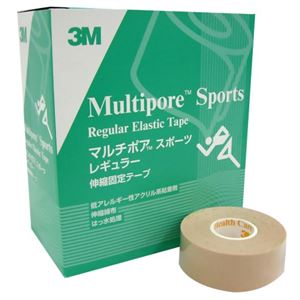 3M マルチポア スポーツ 粘着性綿布伸縮包帯 25mm×5m 12ロール