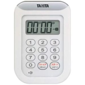 （まとめ買い）タニタ 丸洗いタイマー100分計 TD-378-WH ホワイト×2セット - 拡大画像