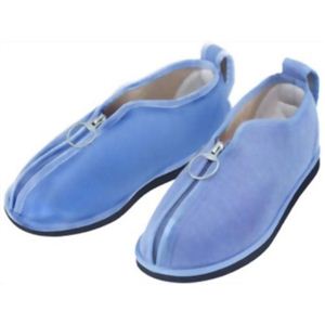 あゆみシューズ 室内履き オープンファスナー（男性用）ブルー2215 LL
