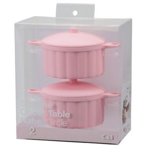 Silicone Cook&Table ミニ鍋(サークル) ピンク 2個入 DS-1203