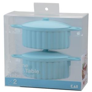 Silicone Cook&Table ミニ鍋(オーバル) ライトブルー 2個入 DS-1206