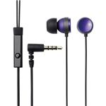 エレコム カナルタイプヘッドホン/iPhone用/マイク付/円形/1.2m/パープル EHP-IPIN100PU
