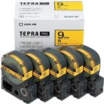 キングジム テプラPROテープ エコパック 5個入 SC9Y-5P(黄/黒文字 9mm幅)