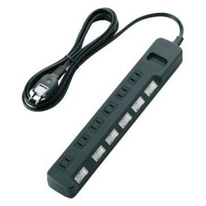 エレコム タップ/ゲーム用/6個口/2.5m/雷ガード/独立スイッチ/ブラック T-GMK03-2625BK