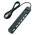 エレコム タップ/ゲーム用/6個口/2.5m/雷ガード/独立スイッチ/ブラック T-GMK03-2625BK