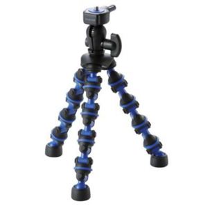エレコム デジカメ用三脚(コンパクトデジタルカメラスタンド) どこでも三脚 ブルー DGT-015