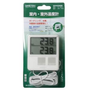 ドリテック 室内・室外温度計 ホワイト O-215WT