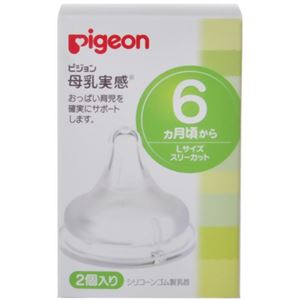 ピジョン 母乳実感 乳首 6ヵ月から Lサイズ 2個入