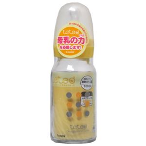 テテオ 哺乳びん 耐熱ガラス製 100ml イエロー
