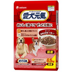 愛犬元気 栄養バランスと味わいプラスビーフ・緑黄色野菜・小魚入り 6.5kg