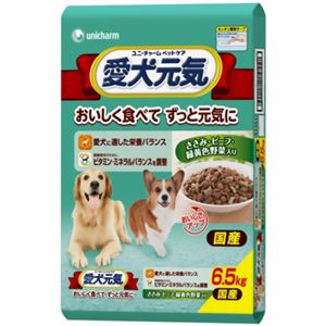 愛犬元気 栄養バランスと味わいプラスささみ・ビーフ・緑黄色野菜入り 6.5kg