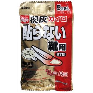 桐灰カイロ 貼らない靴用 うす型ベージュ 5足入