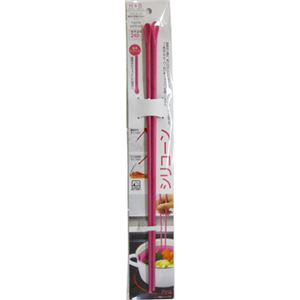 H＆B シリコーン 味見付菜箸 ピンク 33cm