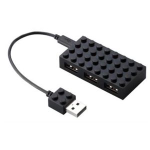 エレコム USB2.0ハブ ToyBrick（トイブリック） バスパワー 4ポート 0.1m ブラック U2H-BL4BBK