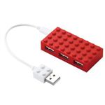 エレコム USB2.0ハブ ToyBrick（トイブリック） バスパワー 4ポート 0.1m レッド U2H-BL4BRD